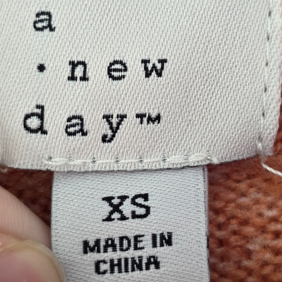 A New Day Coral Striped Crewneck Sweater - Picture 5 of 6